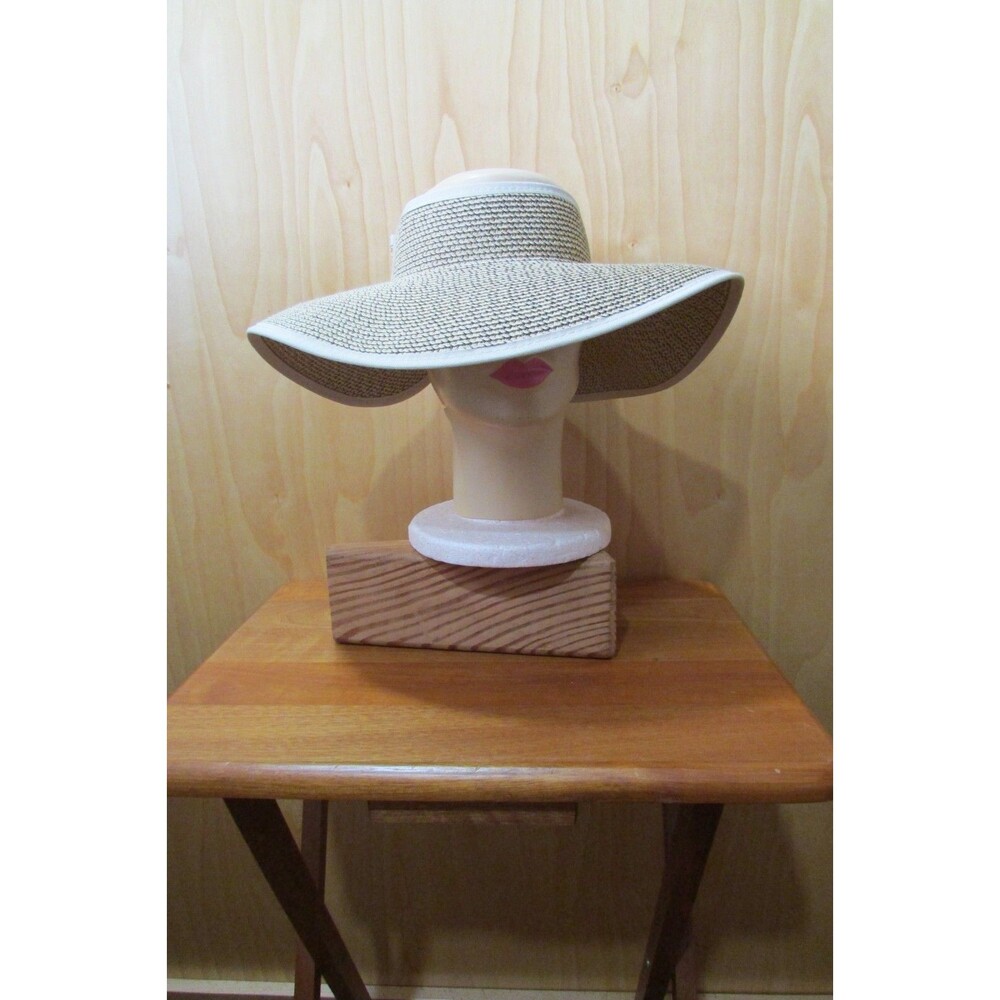 Kooringal Australia Hat Sun Roll Up One Size Adjustable Open Crown Beige Trim